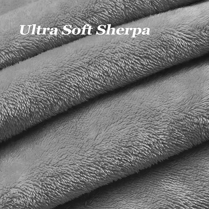 Giant Sherpa Bean Bag Chair Cover, Ultra Soft Bean Bag Bed (No Filler, Cover only), Large Round Soft Fluffy Bean Bag for Adults, Machine Washable Big Size Bean Bag Covers