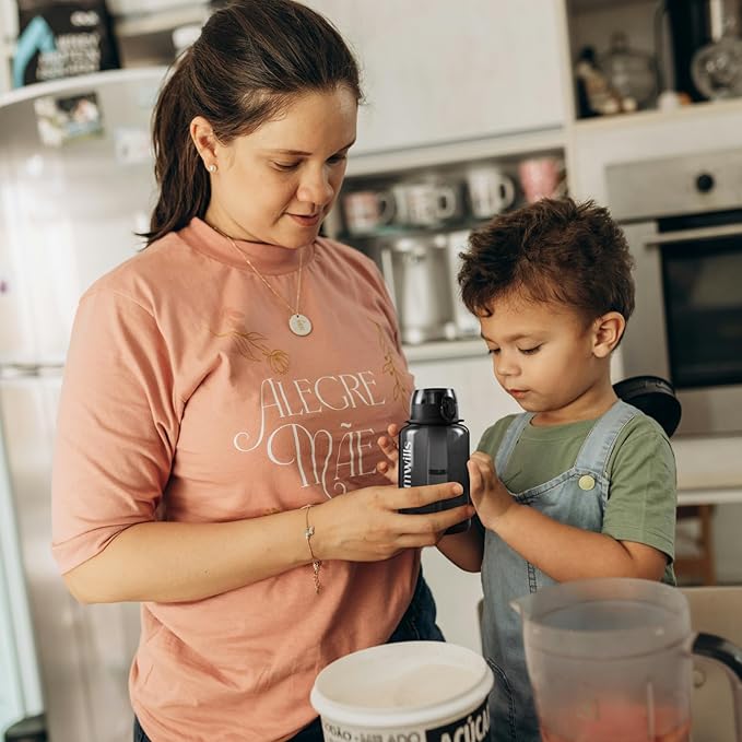 Filtered Water Bottle with Strap, 40oz, NSF Certified Water Filter Elements Reduce 99.9% of Chlorine, Taste & Odor, BPA Free Plastic for Travel, Sports, Hiking, Camping, Biking and Fitness