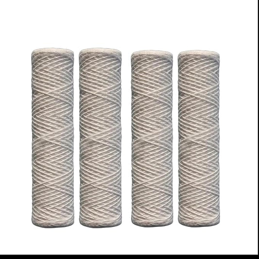 CFS – Universal Whole House String Wound Sediment Water Filter Cartridges Compatible with Smart Pack, GE FXWSC Models – Replacement Filter Cartridge – 5 Micron – 10" x 2.5" (4 Pack)