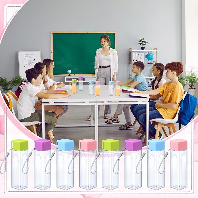 Mifoci 10 Pieces Water Bottle Bulk 17 oz Plastic Sports Water Bottles for Adults Reusable Leak Proof Portable Drink Bottles with Leak Proof Lid for Outdoor Fitness