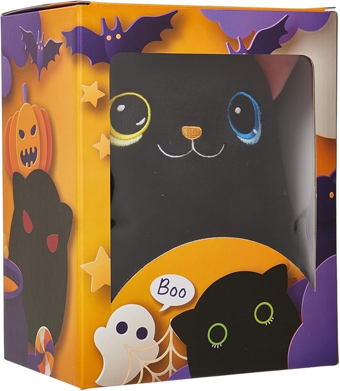 9.4" Black Cat Plush Toys - Halloween Stuffed Animal Cute Black Cat Pillow Halloween Plush Cat Stuffed Animals Halloween Cat Plush Gift for Halloween Party Decor Kids, Girls & Boys Birthday