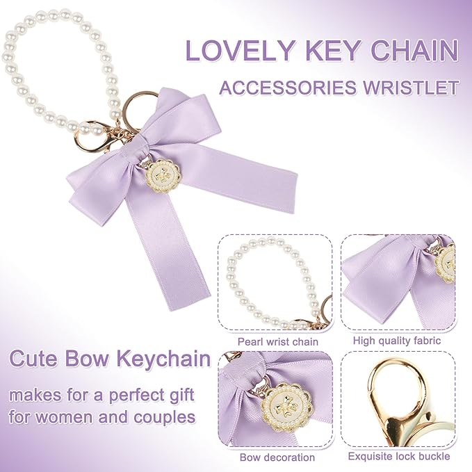 Stanley Cup Accessories Set- Water Bottle Handle Strap, Stanley Cup Protective Silicone Boot, Bow Design Stanley Charms for Stanley Cup 40oz /30 oz Tumbler Purple Stanley Cup Accessories