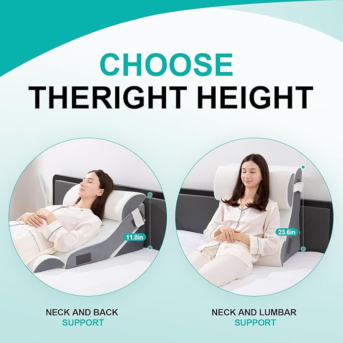 4PCS Bed Wedge Pillow for Sleeping or Back Pain Relief, Post Surgery Memory Foam Orthopedic Wedge Pillows for Back, Leg and Knee Support, Adjustable Bed Pillow
