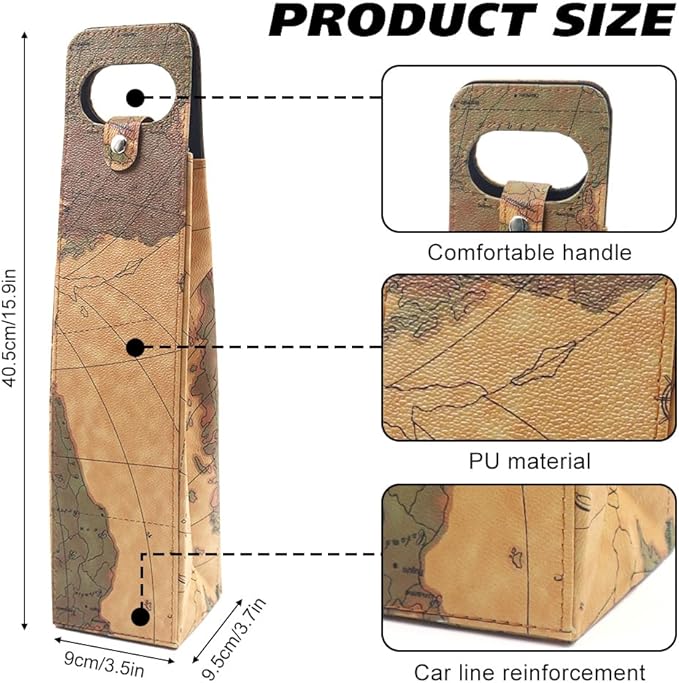 Single Bottle Wine Tote, Reusable Leather Wine Bag Tote, Single Bottle Wine Tote Bag, Crocodile Grain Wine Gift Bag for Picnic, Travel, Party, Birthday, Wedding, Restaurant (Yellow)