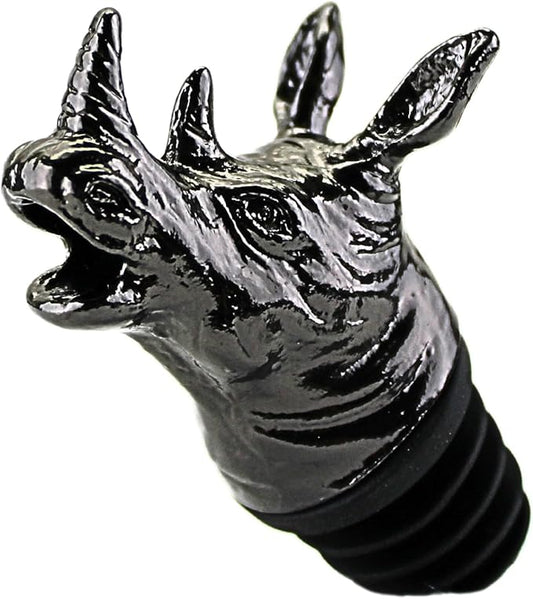 Cooking Oil, Wine & Liquor Pourer | Black Color Stainless Steel | Bottle Stopper Aerator for Whiskey and Olive Oil | Cooking and Bar Tools Accessories and Gift Set Ideas for Her and Him (RHINO)