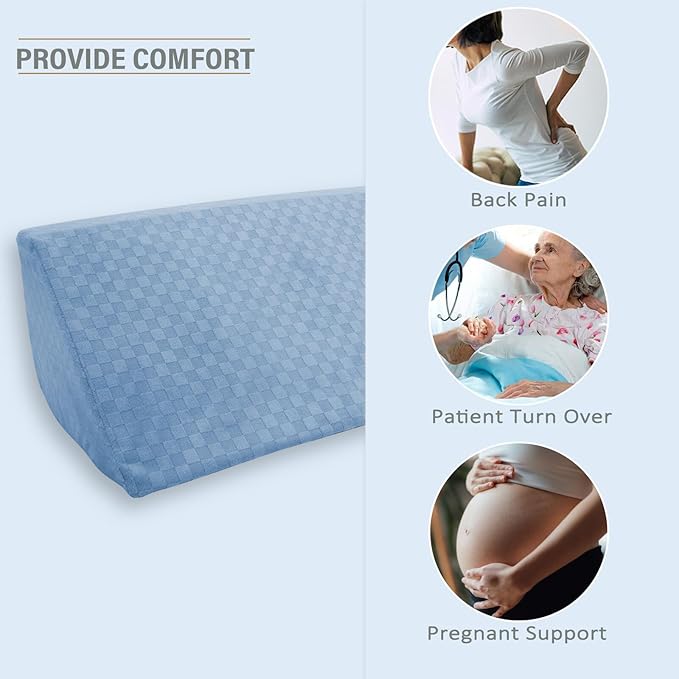 Body Wedge Pillow for Side Sleeping, Body Position Side Wedge Pillow, Back Positioning Elevation Pillow, Back Wedge Pillow for Side Sleepers, Wedge Pillows for After Surgery, Back Pain, Pregnancy