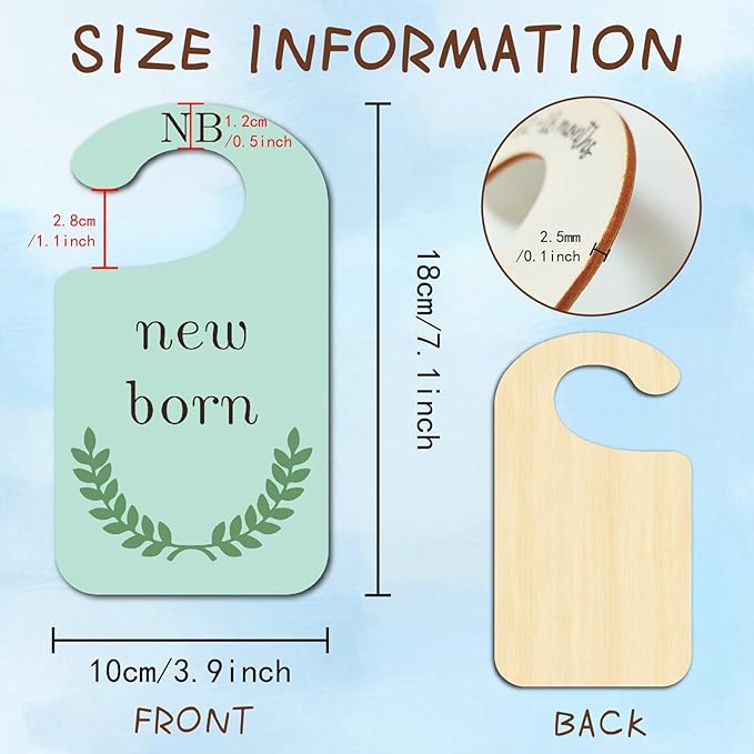CRASPIRE 10Pcs Leaf Wood Baby Wardrobe Dividers Plant Clothes Size Dividers Closet Organizers Nursery Decor from Newborn to 36 Month Hanger Baby Infant Wardrobe Divider for Newborn Baby Shower