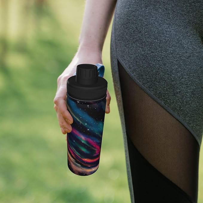 Cerburny Insulated Water Bottle Coloful Galaxy 18 oz Stainless Steel Bottles With Lid Wide Mouth Gym Sports Water Jug For Men Women Adult