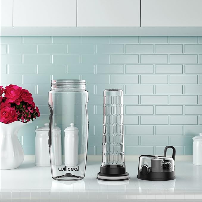 Fruit Infuser Water Bottle 32oz- Durable, Large - BPA Free Tritan, Flip Lid, Leak Proof Design - Sports, Camping