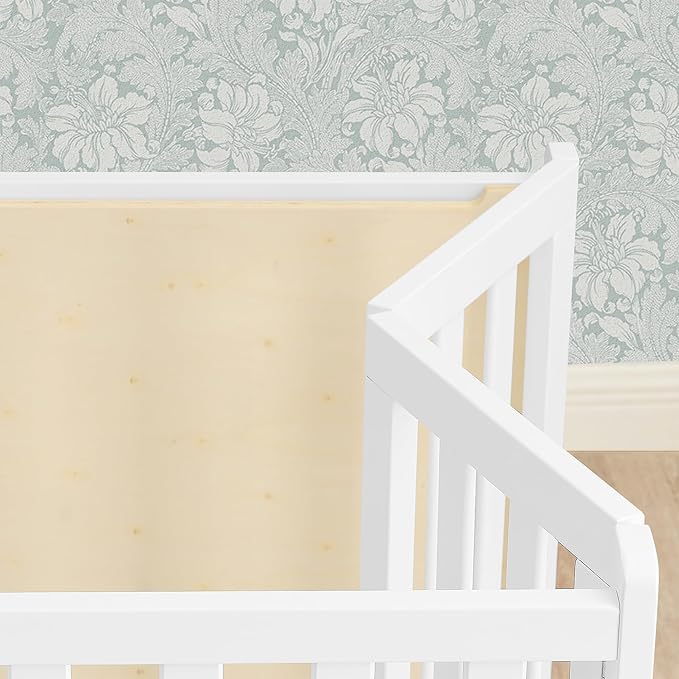 Delta Children Simmons Kids Aria Full Size Portable Folding Crib - Greenguard Gold Certified, Bianca White