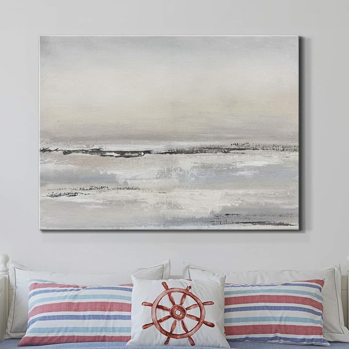 Renditions Gallery Canvas Nature Wall Art Modern Decorations Paintings Serene Winter Snow Glam Romantic Abstract Minimalist Artwork Prints for Bedroom Office Kitchen - 32"x48" LT33