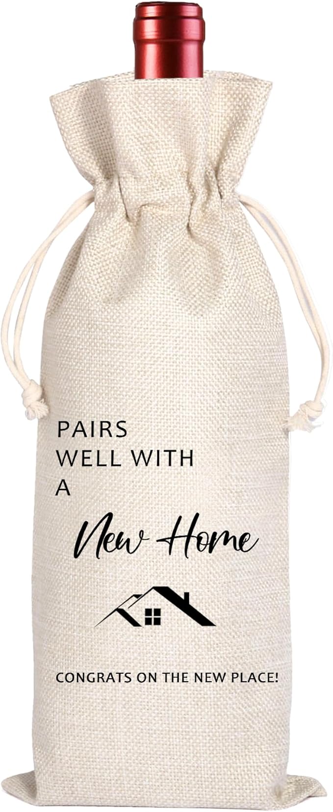 House warming Gifts New Home | First New Home House Homeowner Gift | Realtor Gift to Clients | Sweet Home Congrats | Housewarming Party Decorations | Wine Gift Bags for Women Men Friends Homeowner