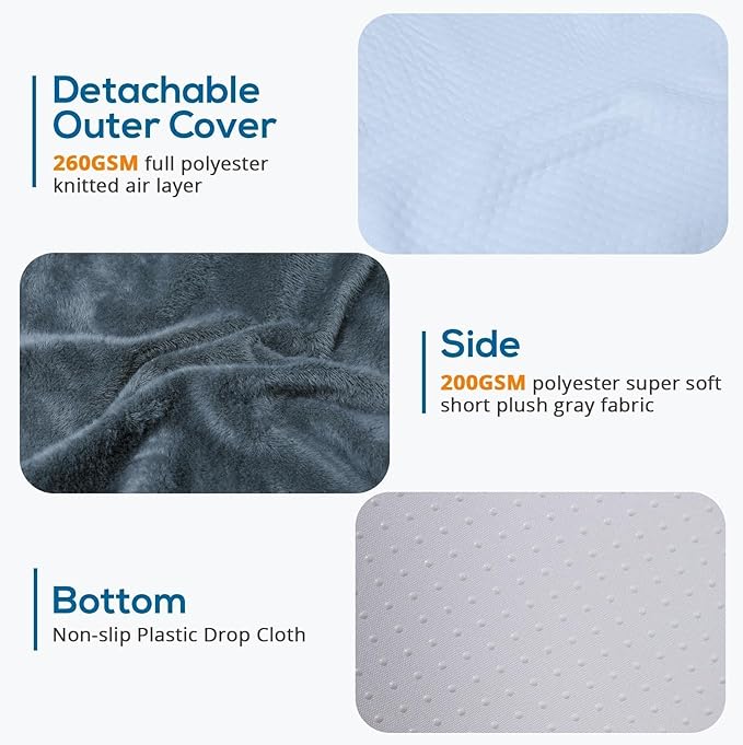 Sasttie Wedge Pillow for Sleep Apnea, 12 Inch Memory Foam Bed Wedge Pillow for Acid Reflux Relief, 30 Degree Triangle Incline Pillow Wedge for Sleeping with Removable Cover, Dark Grey