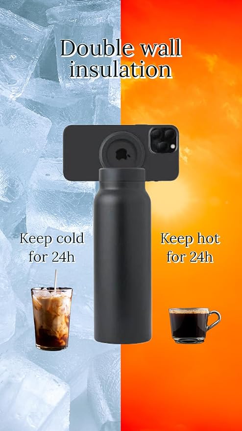 stainless steel water bottle (black), medium, JX-0008