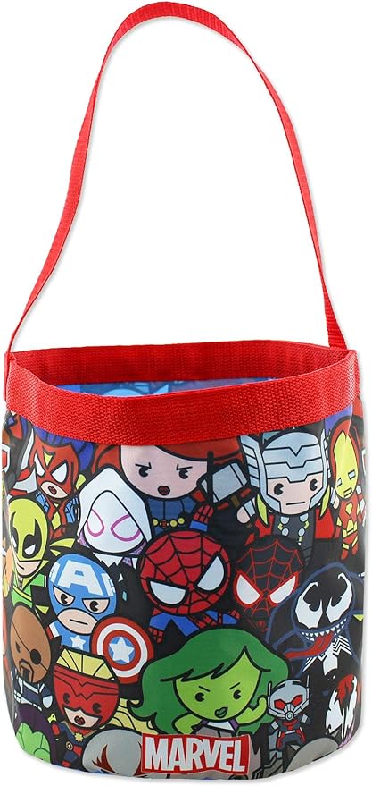 Marvel Super Hero Adventures Boys Collapsible Nylon Gift Basket Bucket Tote Bag