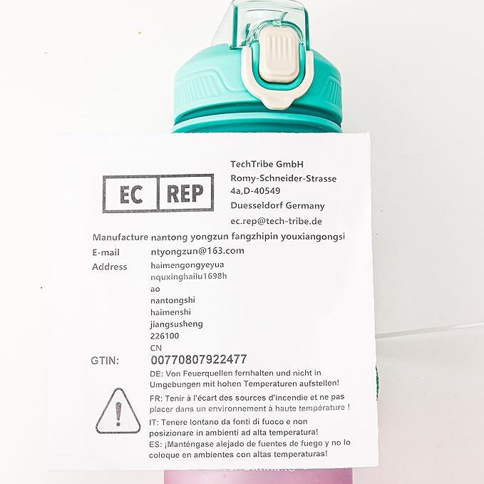 Motivational Water Bottle with Time Marker- 32oz Water Bottles with Times to Drink, Leakproof & BPA Free Sports Water Bottle with Straw & Carry Strap for Fitness, Gym, and Outdoor Sports