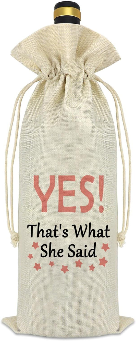Engagement Gifts for Her Wine Bag Newly Engagement Couple Gifts Bride to Be Gifts Bridal Shower Gift Bachelorette Party Wedding Gifts for Him Her Drawstring Burlap Wine Bottle Bag Mr and Mrs Gifts