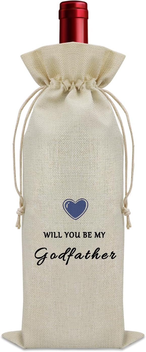Sazuwu Godfather Gifts from Godchild Wine Bag Christian Gifts for Godfather from Godchildren Godfather Proposal Gifts for Men Wine Accessories Gifts for Wine Lovers Godfather Gifts for Fathers Day