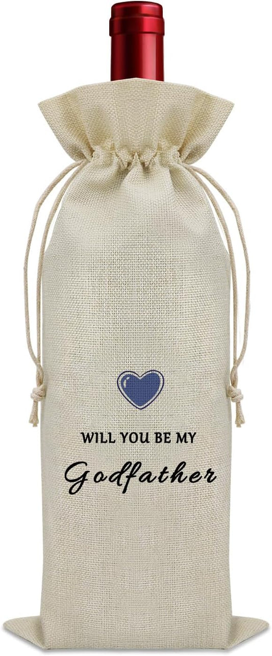 Sazuwu Godfather Gifts from Godchild Wine Bag Christian Gifts for Godfather from Godchildren Godfather Proposal Gifts for Men Wine Accessories Gifts for Wine Lovers Godfather Gifts for Fathers Day