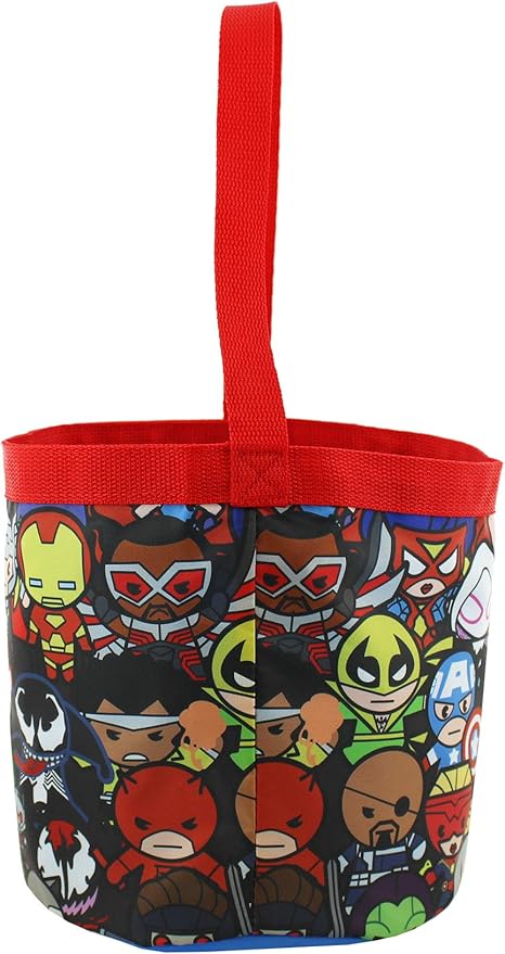 Marvel Super Hero Adventures Boys Collapsible Nylon Gift Basket Bucket Tote Bag