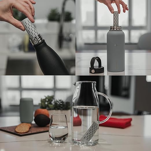 GOFILTR Alkaline Water Infuser (Original 2 Pack) 9.5 pH + Electrolytes for Any Water Bottle/Small Pitcher, 750 Refills / 3 Months, 2 Ionized Mineral Water Infusers