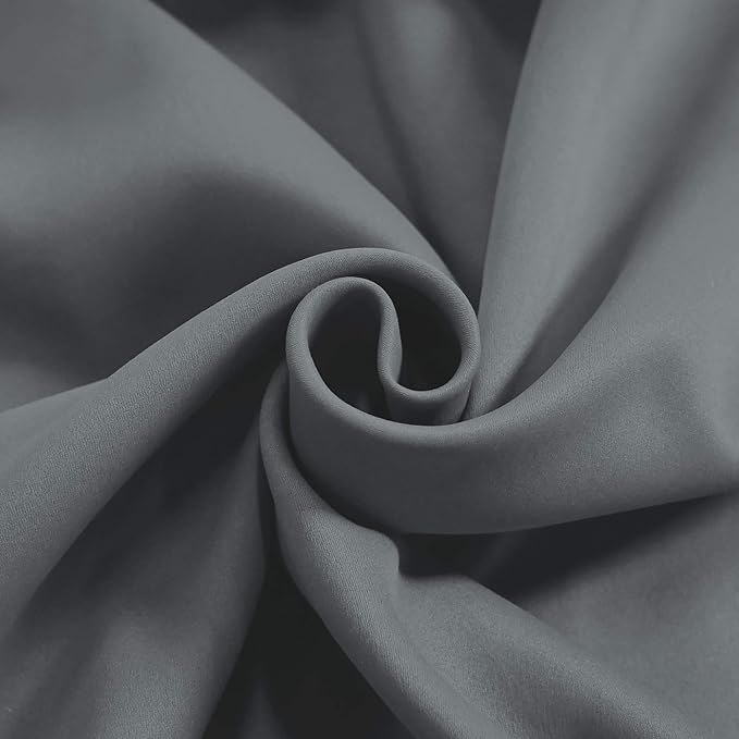 Gray Valance for Windows 60x18 Inch Solid Thermal Insulated Blackout Rod Pocket Kitchen Short Curtain Toppers Grey Valance for Bathroom Living Room 1 Panel