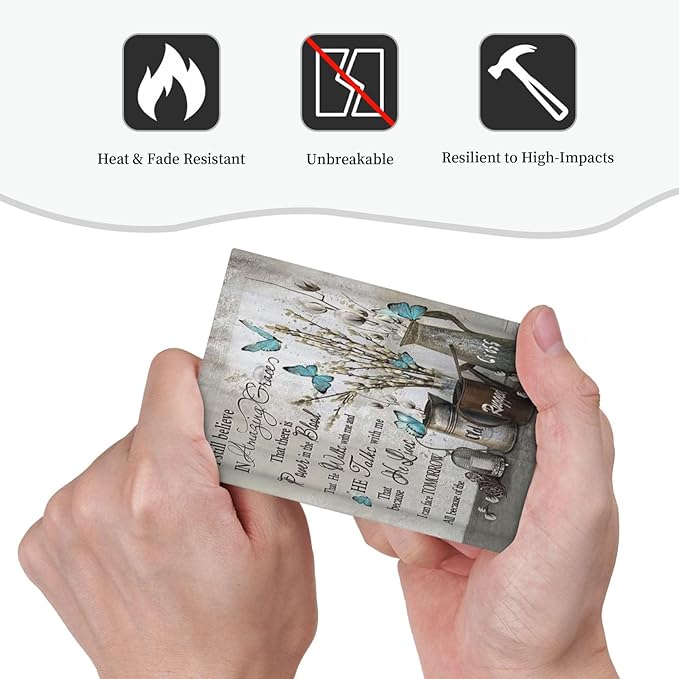 Blue Butterfly Rustic Flower Inspirational Quotes 1 Gang Light Switch Covers No Device Wall Plate Decorative Blank Switchplate Electrical Faceplate for Farmhouse Country Bedroom Decor