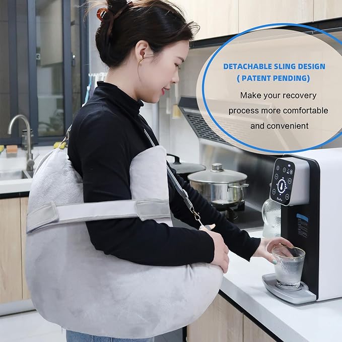 Shoulder Surgery Pillow, Ergonomic Rotator Cuff Pillow, Comfortable Post Shoulder Surgery Pillow, Adjustable Structure Provide Support, Shoulder Pain Relief (Grey, Arm & Shoulder Strap)