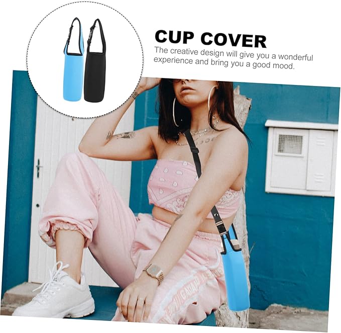 Holibanna 2pcs Cup Sets Water Bottles Insulated Water Bottles Neoprene Water Bottle Sleeve Travel Bottle Holder Bag Bottle Warmer Pouch Water Bottle Gym Protector Cup Cover Print