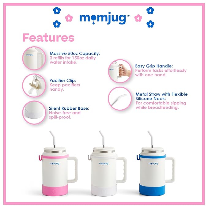 the Original Water Bottle for Moms without Breast Indicator (white)