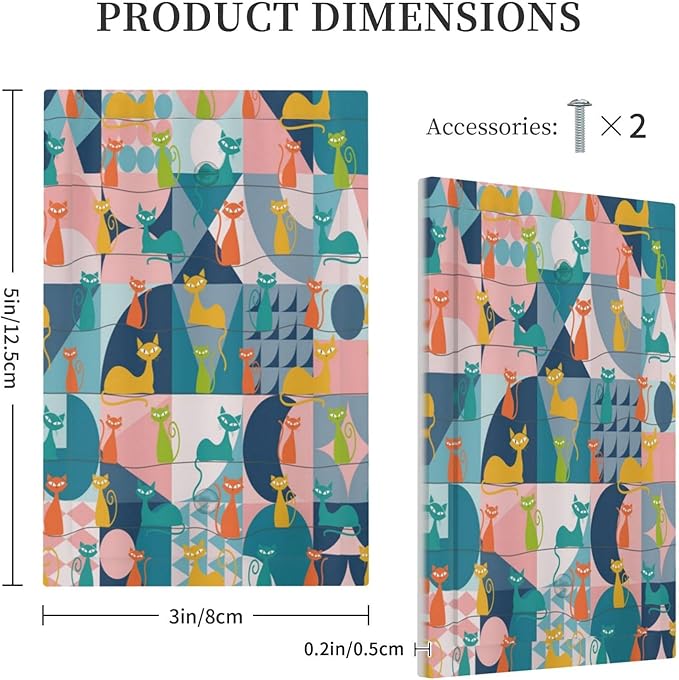 Mid Century Modern Atomic Cute Cats 1 Gang Light Switch Covers No Device Wall Plate Decorative Blank Switchplate Electrical Faceplate for Kidroom Nursery Bedroom Boyroom Decor