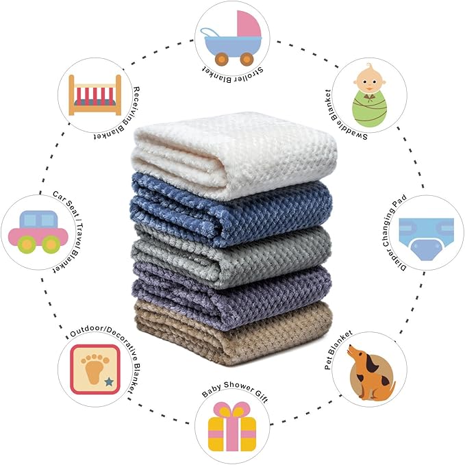 Fuzzy Blanket or Fluffy Blanket for Baby, Soft Warm Cozy Coral Fleece Toddler, Infant or Newborn Receiving Blanket for Crib, Stroller, Travel, Decorative (28Wx40L, XS-Pastel Green)