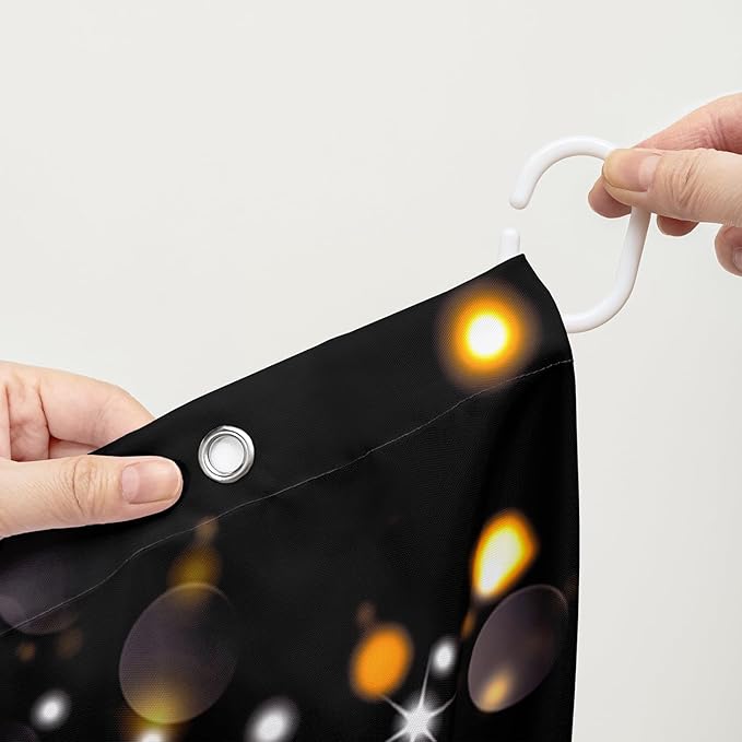 AILONEN Rose Flower Shower Curtain for Bathroom, Glitter Starry Flower Print Bath Curtain,Modern Botanical Floral Butterfly Waterproof Shower Curtain Decoration with 12 Plastic Hooks, 72" W*78" H