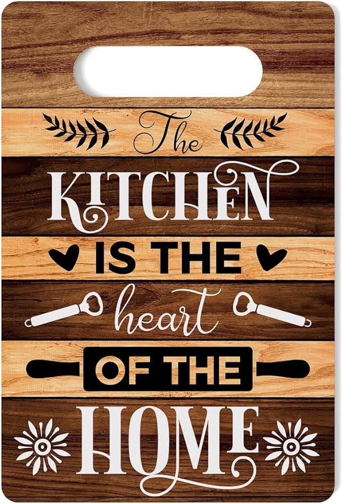 Farmhouse Kitchen Decor, Kitchen Signs Wall Decor, Wall Decor for Kitchen, Kitchen Door Wall Hanging Decor, The Kitchen Is The Heart of The Home Sign, Kitchen Gifts for Women 8 x 12 Inch