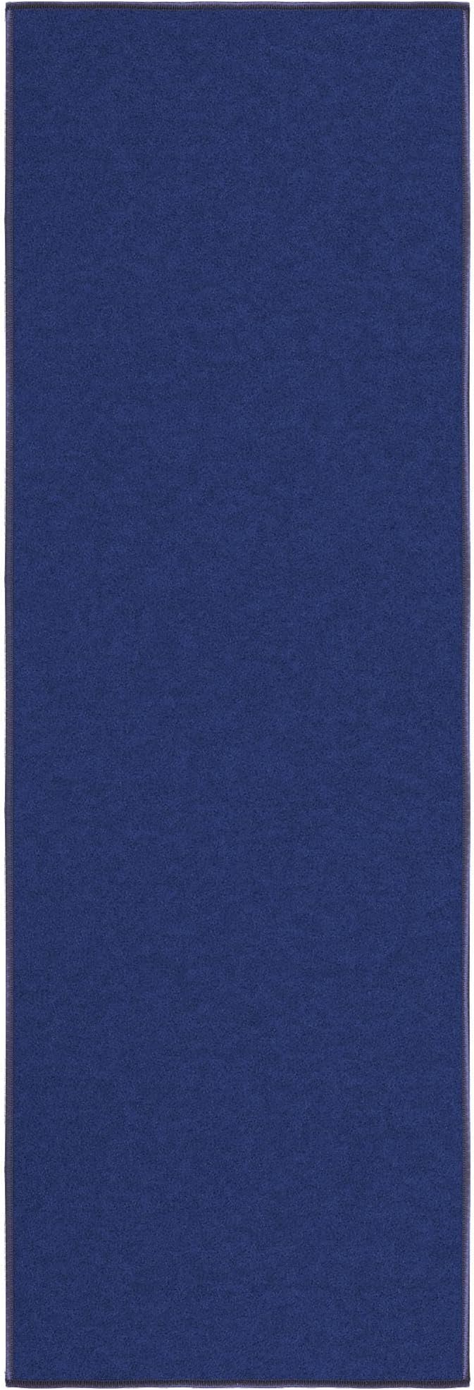 Machine Washable Modern Solid Design Non-Slip Rubberback 2x5 Traditional Runner Rug for Hallway, Kitchen, Bedroom, Entryway, 20" x 59", Navy