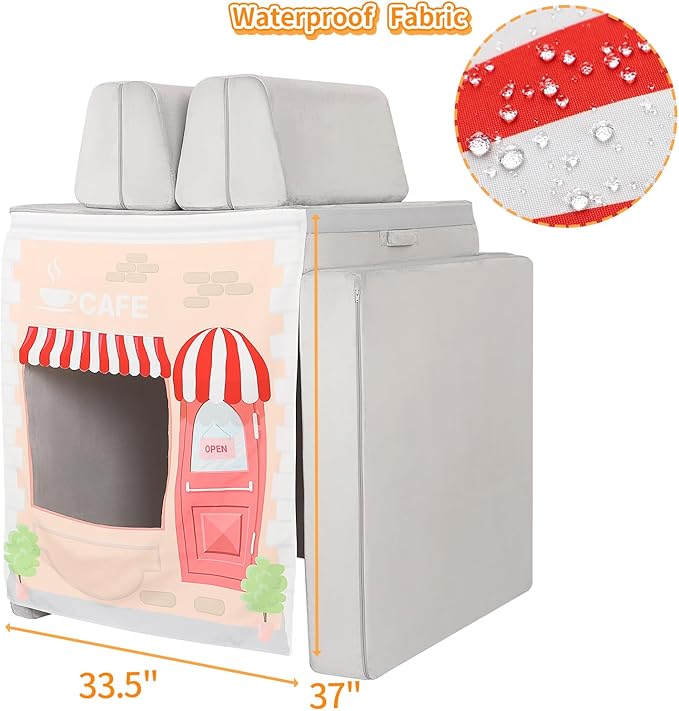 Play Panels for Kids Foam Play Couch, Cafee Shop