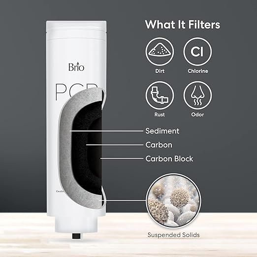 Brio 3-Stage Water Filter Replacement for Filtration Systems ROSL500 and ROSL500WHT