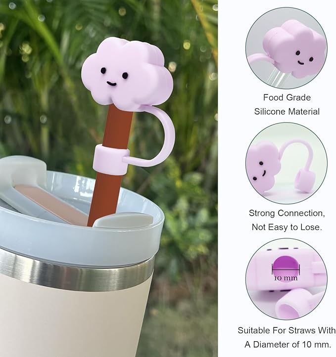 Accessories Set for Stanley 40oz including 6PCS Silicone Spill Proof Stopper 1PCS Straw Cover 1 PCS Siliconce Boot Sleevec 1 PCS Silicone Water Bottle Handle Strap 1PCS Straw & Cleaning Brush