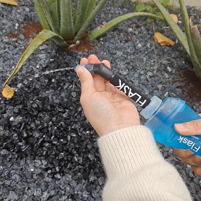 Replacement Straw for Soft Flask Running Water Bottles for Hiking Cycling (Black)
