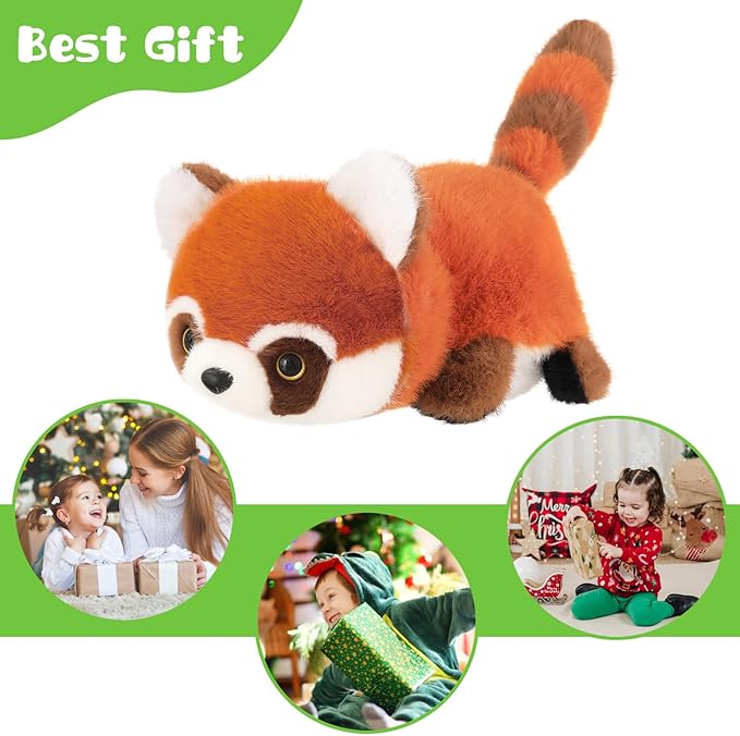 Red Panda and Panda Stuffed Animal,2 in 1 Panda Plush 8.7in Cute Sensory Fidget Stuffed Animals Soft Red Panda Pillow Toy for Kids Adults Girls Boys