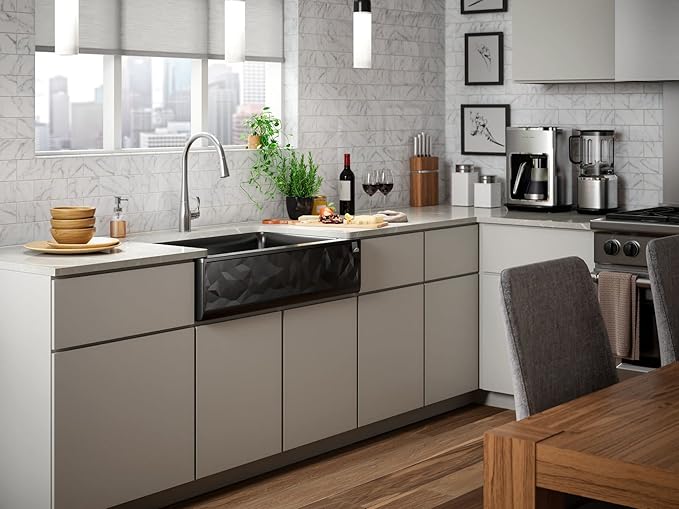 Cairn Undermount Single-bowl Farmhouse Kitchen Sink with Faceted Design