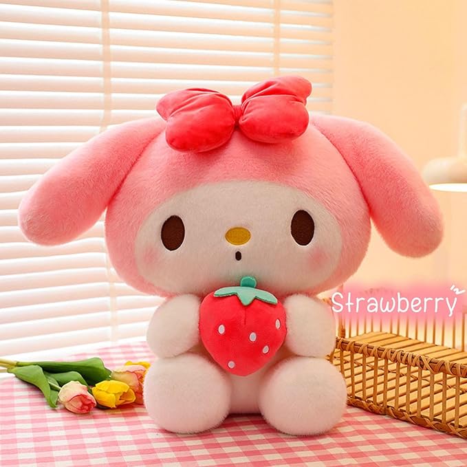 Kawaii Plush Toys with Strawberry 10'', Cartoon Stuffed Animals Anime Plush Doll Figure Toy Throw Pillow - Gift for Girls Boys