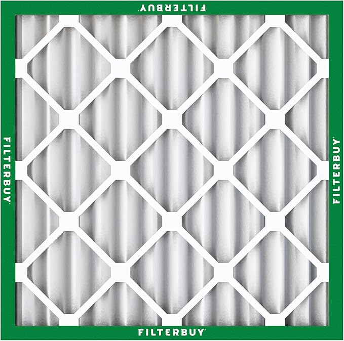Filterbuy 16x16x2 Air Filter MERV 8 Dust Defense (12-Pack), Pleated HVAC AC Furnace Air Filters Replacement (Actual Size: 15.50 x 15.50 x 1.75 Inches)
