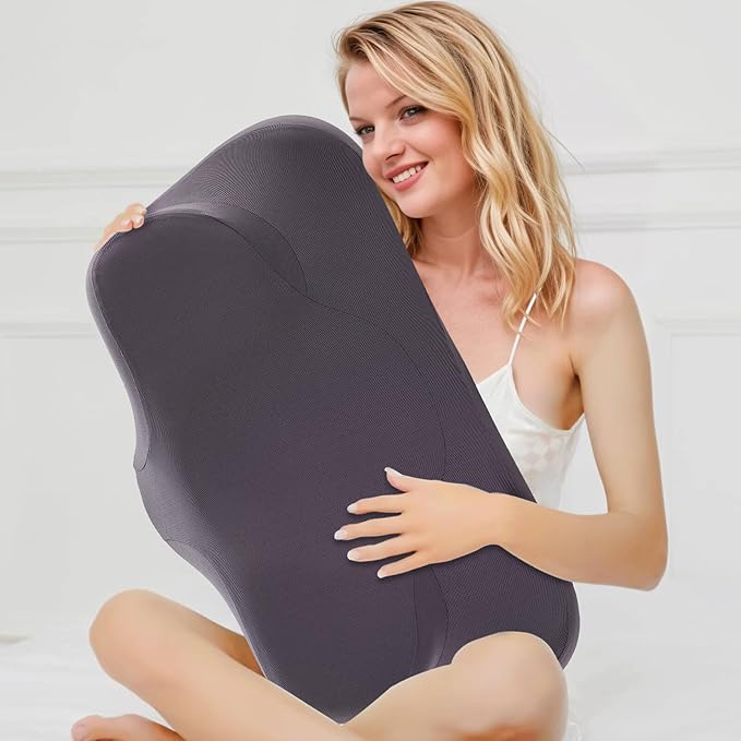 Ergonomic Memory Foam Pillow for Neck Pain Relief,Neck Support Pillows for Sleeping,Cooling Pillows for Neck and Shoulder Pain,Ideal Cervical Pillow for Side,Back,and Stomach Sleepers,Grey