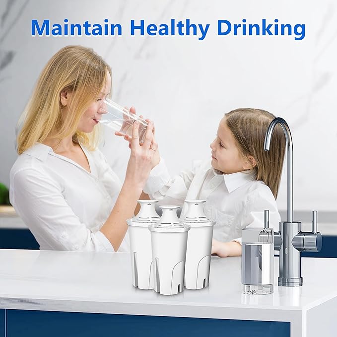 Improvedhand Water Filter Replacement Compatible with Brita Water Pitchers and Dispensers, OB03, Classic 35557, Mavea 107007 and More, Pack of 3