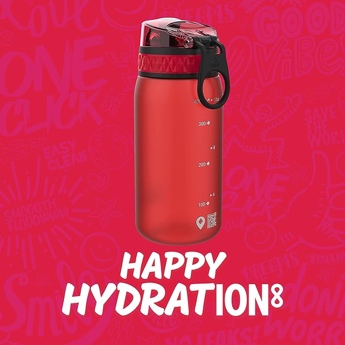 Ion8 Pod Leak Proof BPA Free Kids Water Bottle, 350ml (12 oz), Frosted Scarlet (B074WGJF9S)
