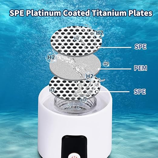 Hydrogen Water Bottle, Portable Hydrogen Water Ionizer Machine, Rechargeable Hydrogen Water Bottle Generator, with Pem SPE Technology Hydrogen Water Cup for Office, Travel, Exercise, Gift for Love