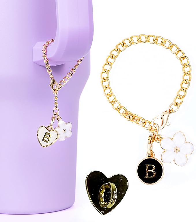 water bottle charms with keyring holder, water bottle decorations. Stanley Cup charms, Stanley cup accessories. Tumbler charms