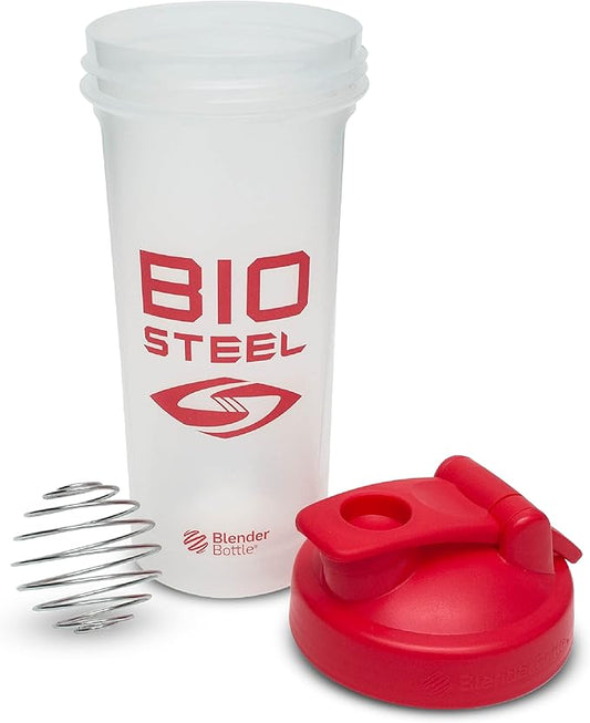 BIOSTEEL Shaker Cup with Wire Whisk Blender Ball, Leak-Proof Design, BPA-Free Plastic, 24 Ounce