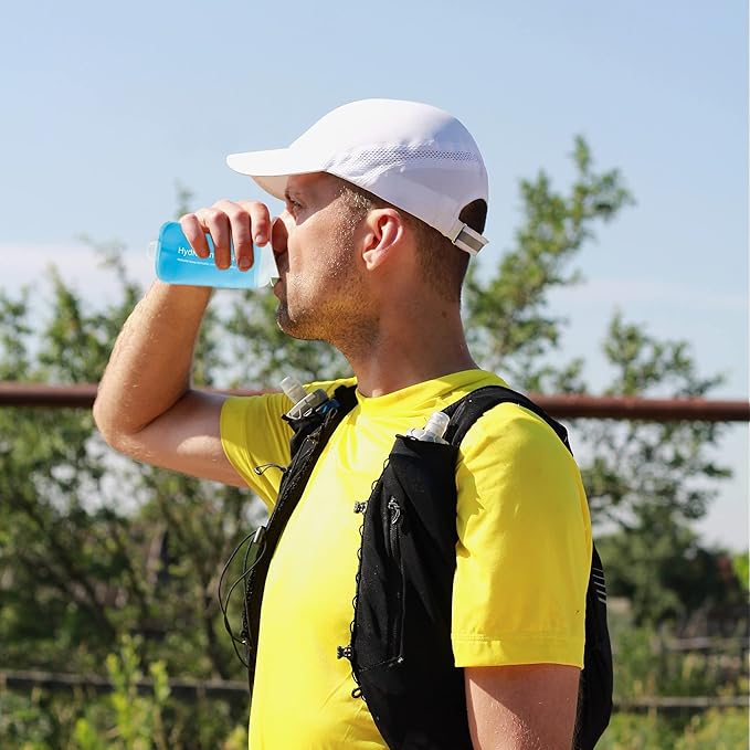 J.CARP 150ml Soft Flask Running Water Bottles, TPU Foldable Running Hydration Flask for Hydration Pack Cycling Hiking Climbing Outdoors Motorbike Green